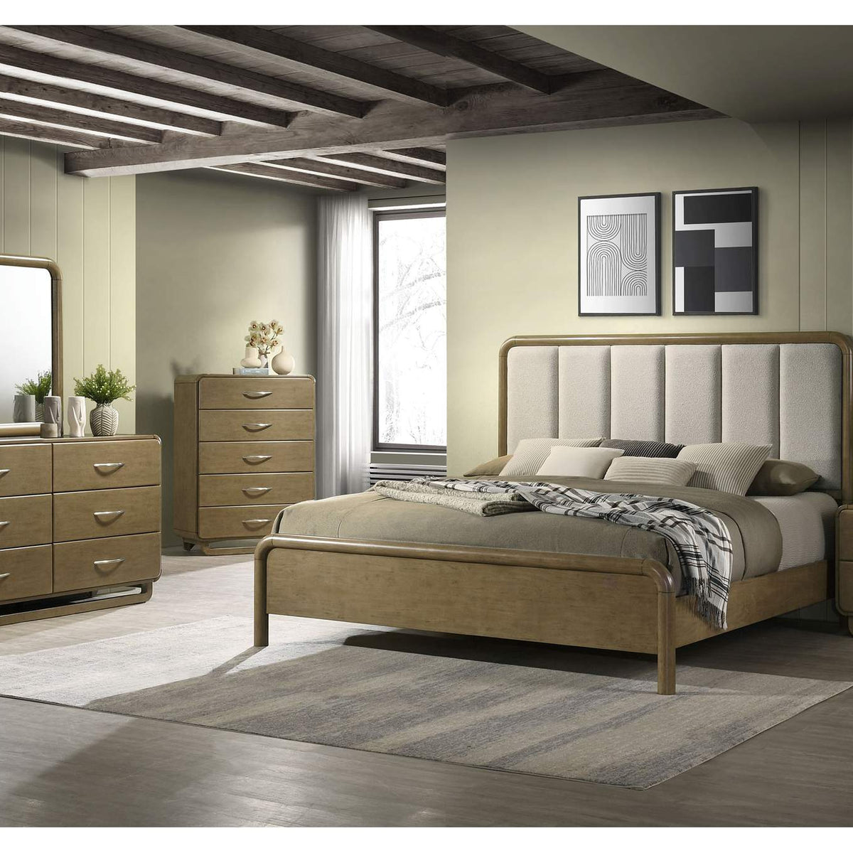 224271Q Amsbury 59-inch Upholstered Queen Bed Nutmeg