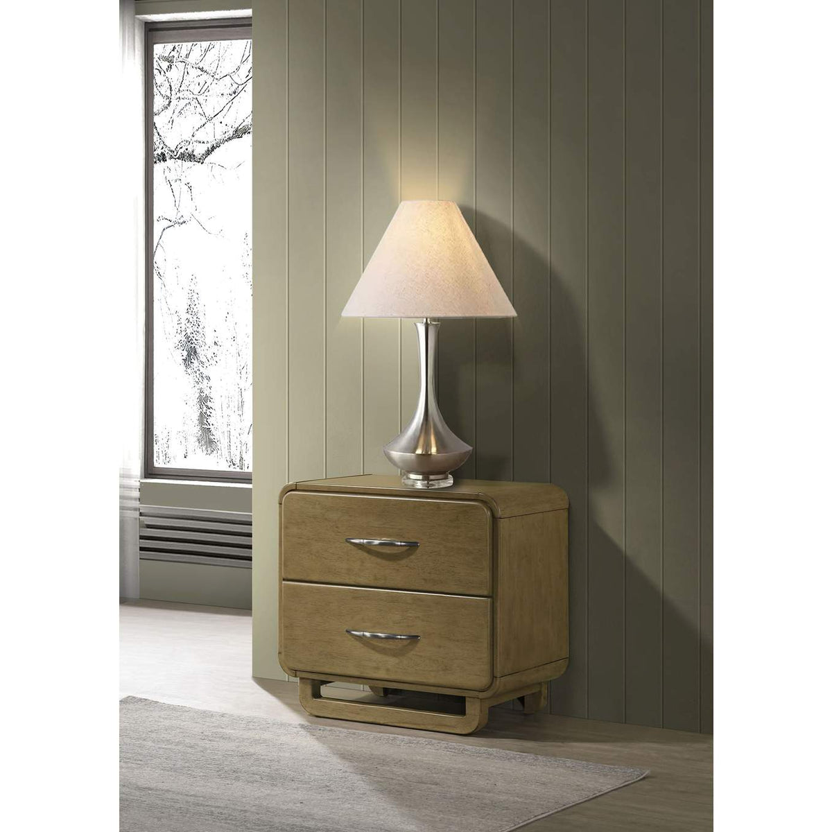 224272 Amsbury 2-drawer Nightstand Bedside Table Nutmeg