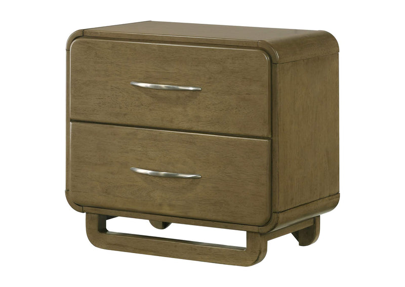 224272 Amsbury 2-drawer Nightstand Bedside Table Nutmeg