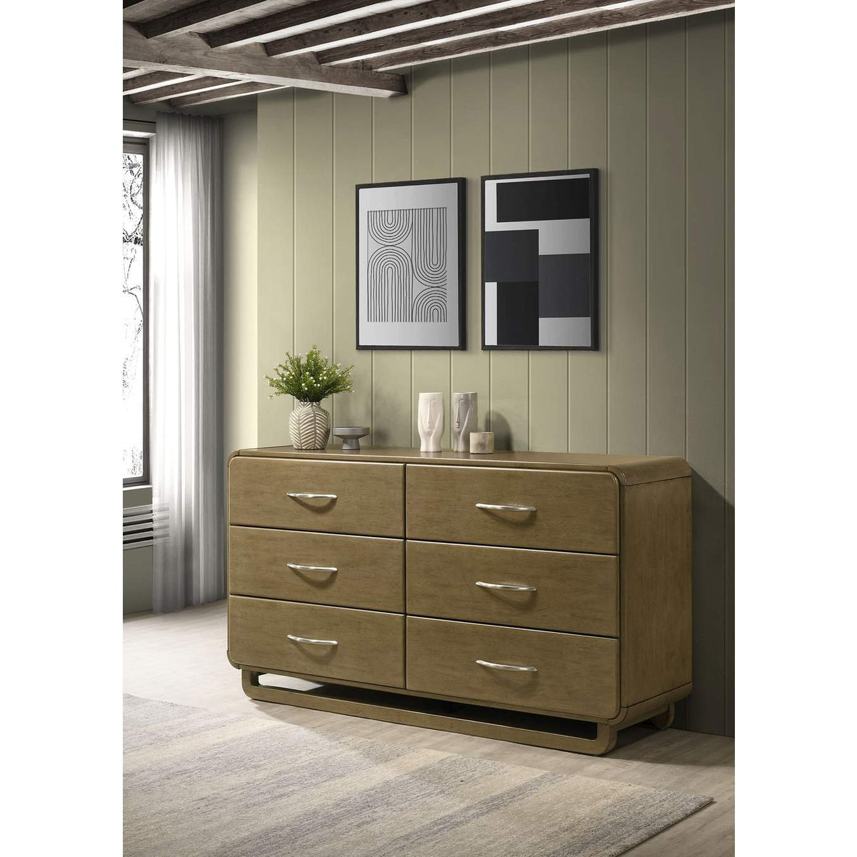 224273 Amsbury 6-drawer Dresser Cabinet Nutmeg
