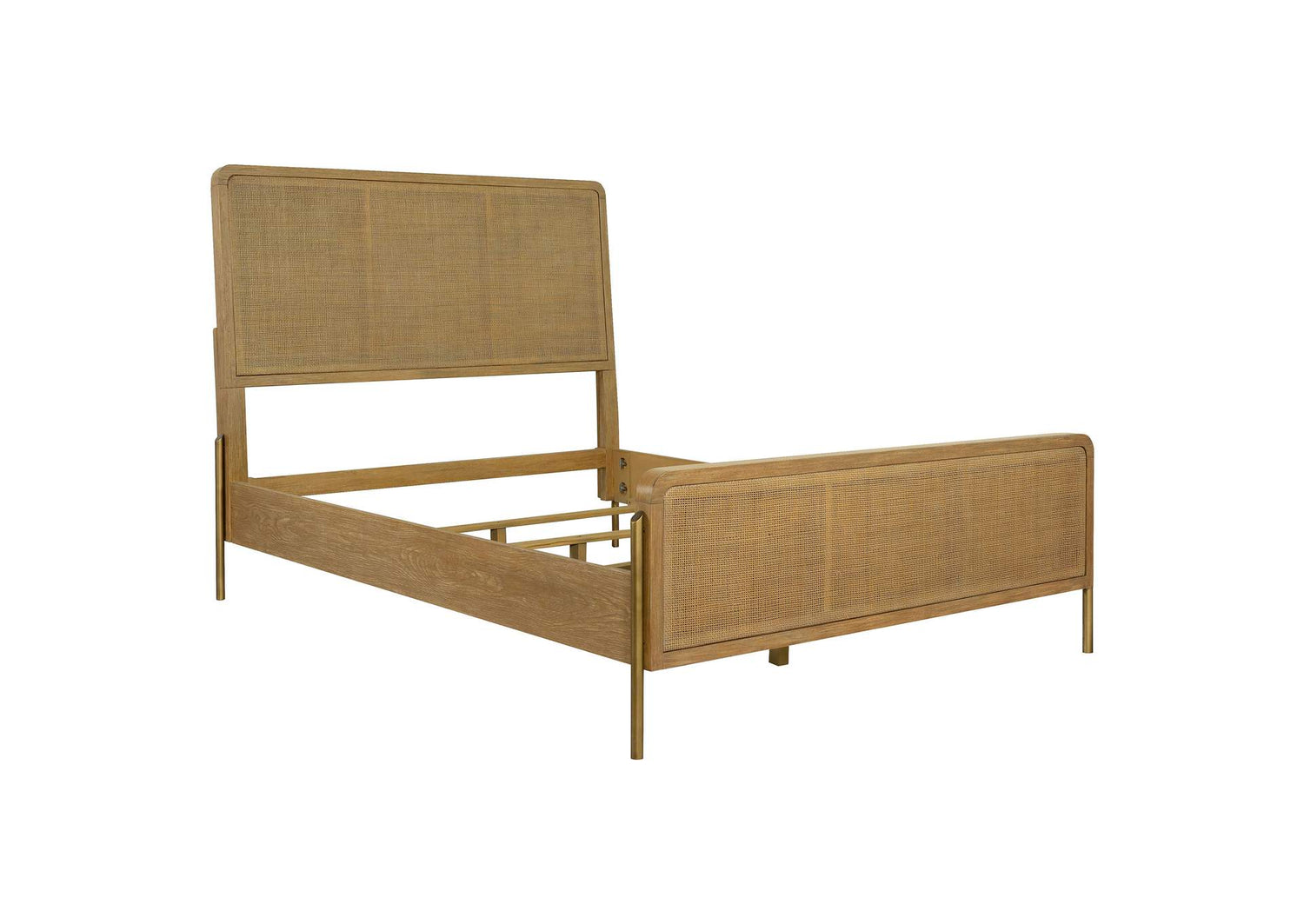 Arini Rattan Eastern King Panel Bed Sand Wash and Natural