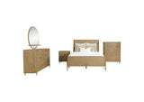 224300Q-S5 Arini 5-piece Queen Bedroom Set Sand Wash and Natural Cane