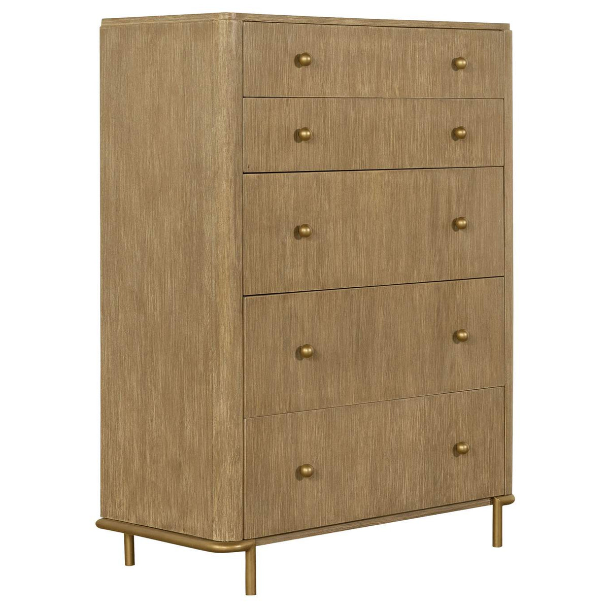 224301KECRM-S5 Arini 5-piece Eastern King Bedroom Set Cream and Sand Wash