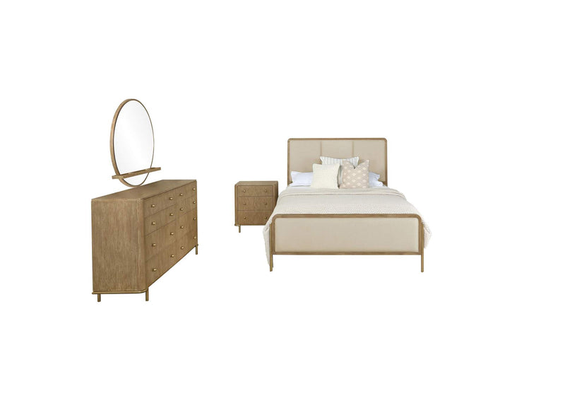 224301KWCRM-S4 Arini 4-piece California King Bedroom Set Cream and Sand Wash