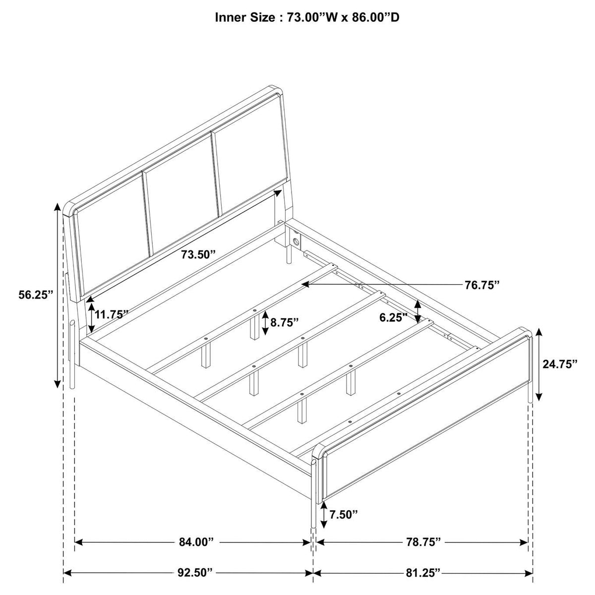 224301KWCRM-S4 Arini 4-piece California King Bedroom Set Cream and Sand Wash