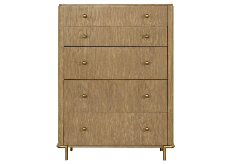 224301KWCRM-S5 Arini 5-piece California King Bedroom Set Cream and Sand Wash