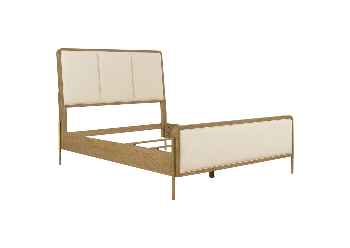 224301KWCRM Arini 56-inch California King Panel Bed Cream and Sand Wash