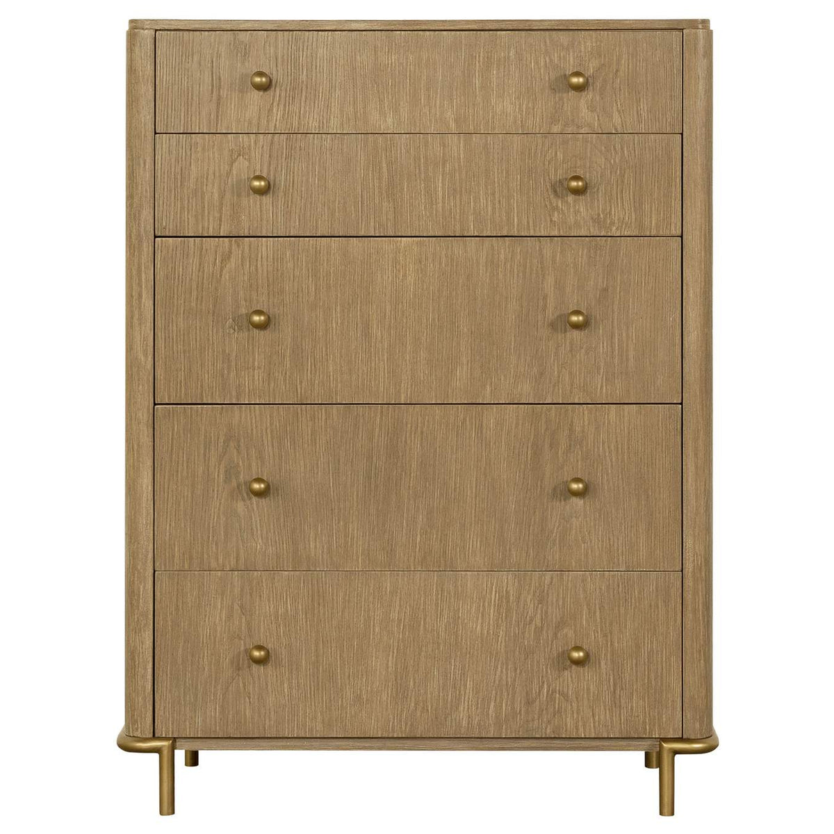 224301QCRM-S5 Arini 5-piece Queen Bedroom Set Cream and Sand Wash