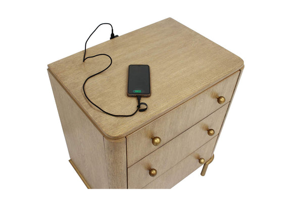 224302 Arini 3-drawer Nightstand Sand Wash