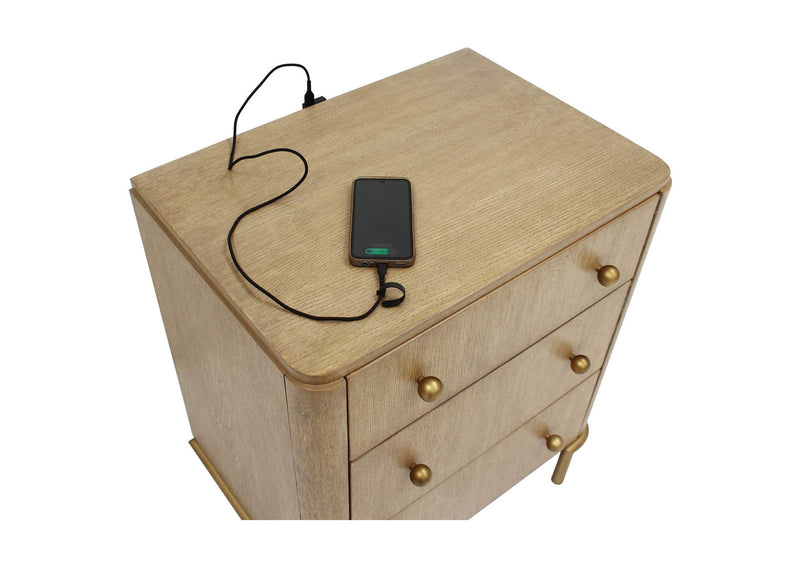 224302 Arini 3-drawer Nightstand Sand Wash
