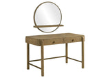 224307-SET Arini 2-piece Makeup Vanity Table and Mirror Set Sand Wash