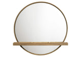 224308 Arini Round Vanity Wall Mirror with Shelf Sand Wash