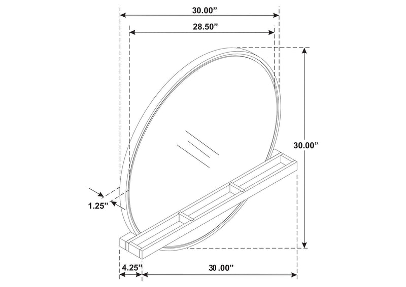224308 Arini Round Vanity Wall Mirror with Shelf Sand Wash