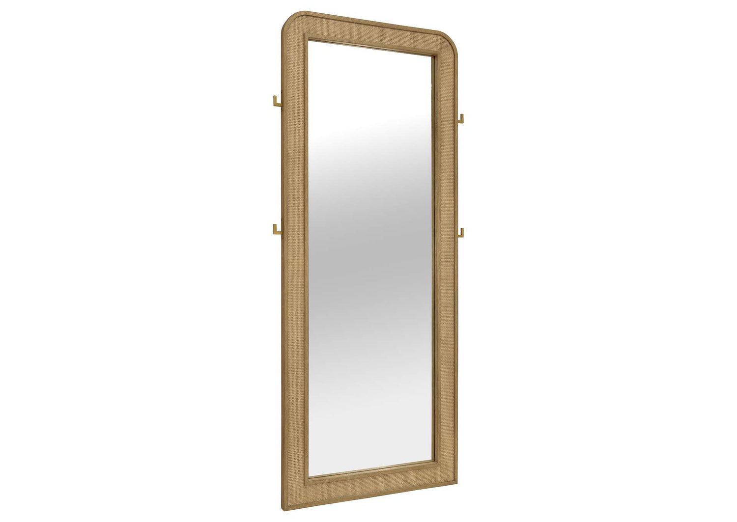 224309 Arini Cane Weave Full Length Standing Floor Mirror Sand Wash