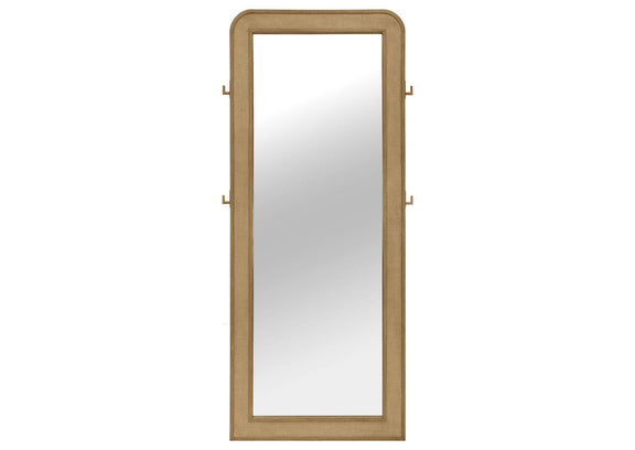 224309 Arini Cane Weave Full Length Standing Floor Mirror Sand Wash