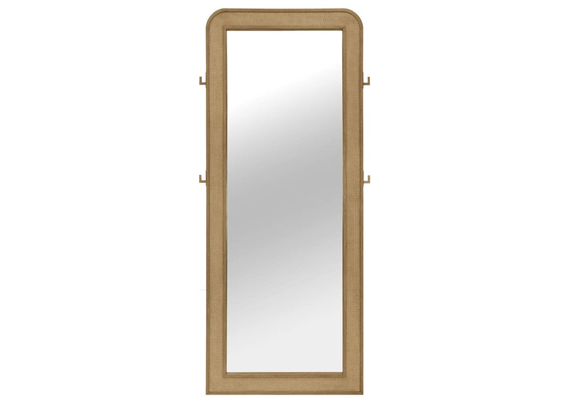 224309 Arini Cane Weave Full Length Standing Floor Mirror Sand Wash