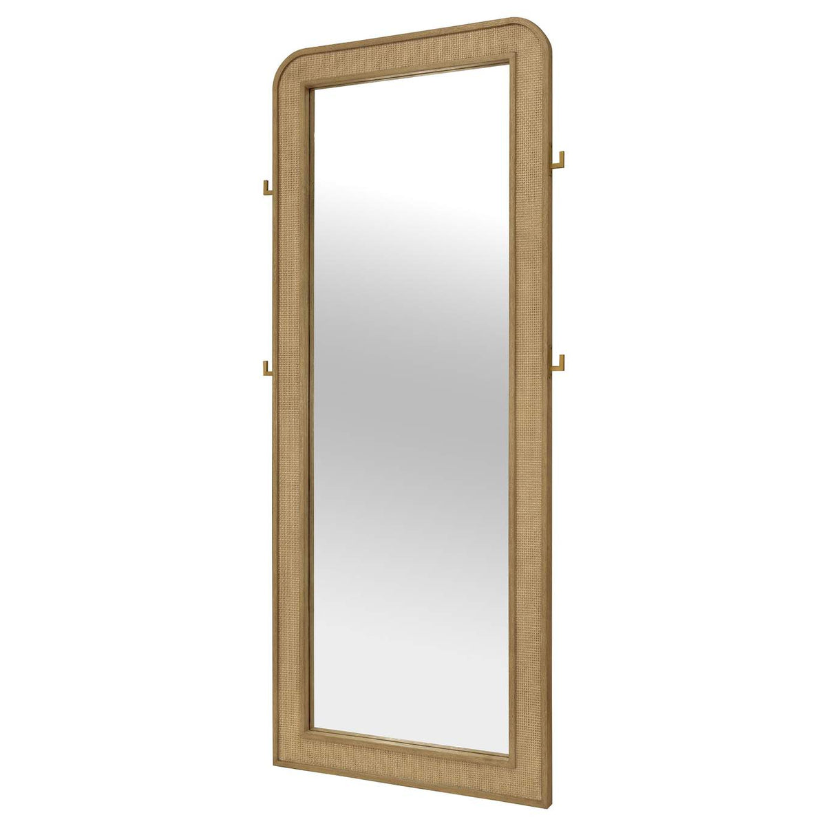 224309 Arini Cane Weave Full Length Standing Floor Mirror Sand Wash