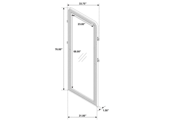 224309 Arini Cane Weave Full Length Standing Floor Mirror Sand Wash