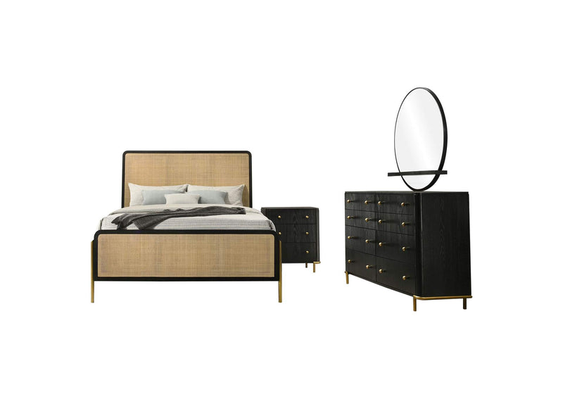 224330KW-S4 Arini 4-piece California King Bedroom Set Black and Natural