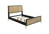 224330KW Arini Rattan California King Panel Bed Black and Natural