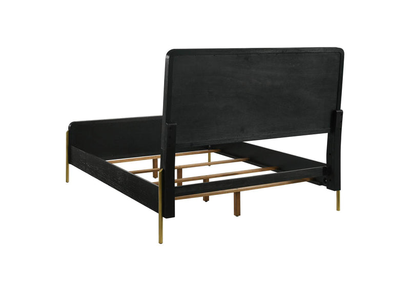 224330KW Arini Rattan California King Panel Bed Black and Natural