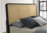 224330KW Arini Rattan California King Panel Bed Black and Natural