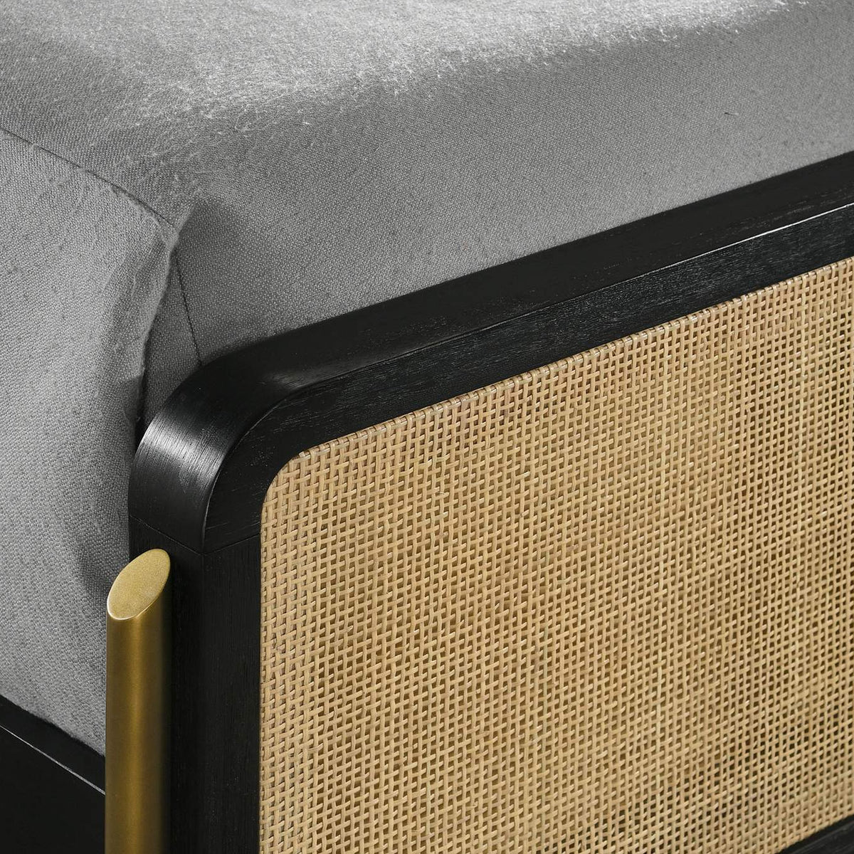 224330KW Arini Rattan California King Panel Bed Black and Natural