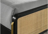 224330KW Arini Rattan California King Panel Bed Black and Natural