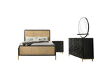 224330Q-S4 Arini 4-piece Queen Bedroom Set Black and Natural