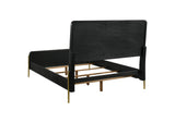 224330Q Arini Rattan Queen Panel Bed Black and Natural