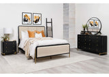 224331KECRM-S4 Arini 4-piece Eastern King Bedroom Set Cream and Black