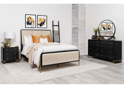 224331KECRM-S4 Arini 4-piece Eastern King Bedroom Set Cream and Black