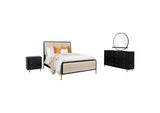 224331KECRM-S4 Arini 4-piece Eastern King Bedroom Set Cream and Black