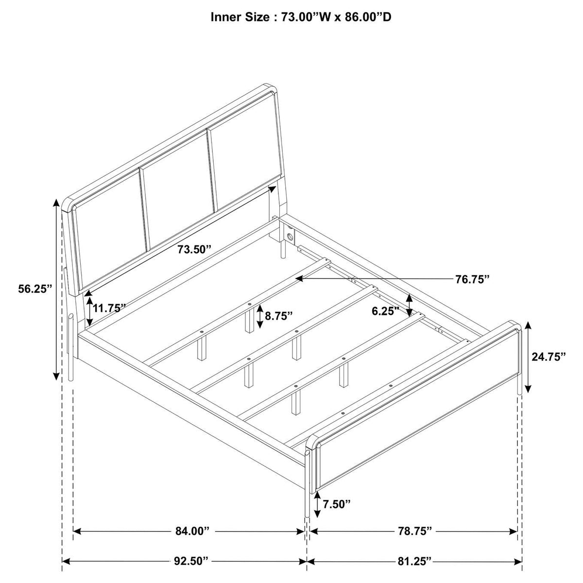224331KWCRM-S4 Arini 4-piece California King Bedroom Set Cream and Black