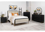 224331KWCRM-S5 Arini 5-piece California King Bedroom Set Cream and Black