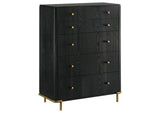 224331KWCRM-S5 Arini 5-piece California King Bedroom Set Cream and Black