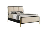 224331KWCRM Arini 56-inch California King Panel Bed Cream and Black