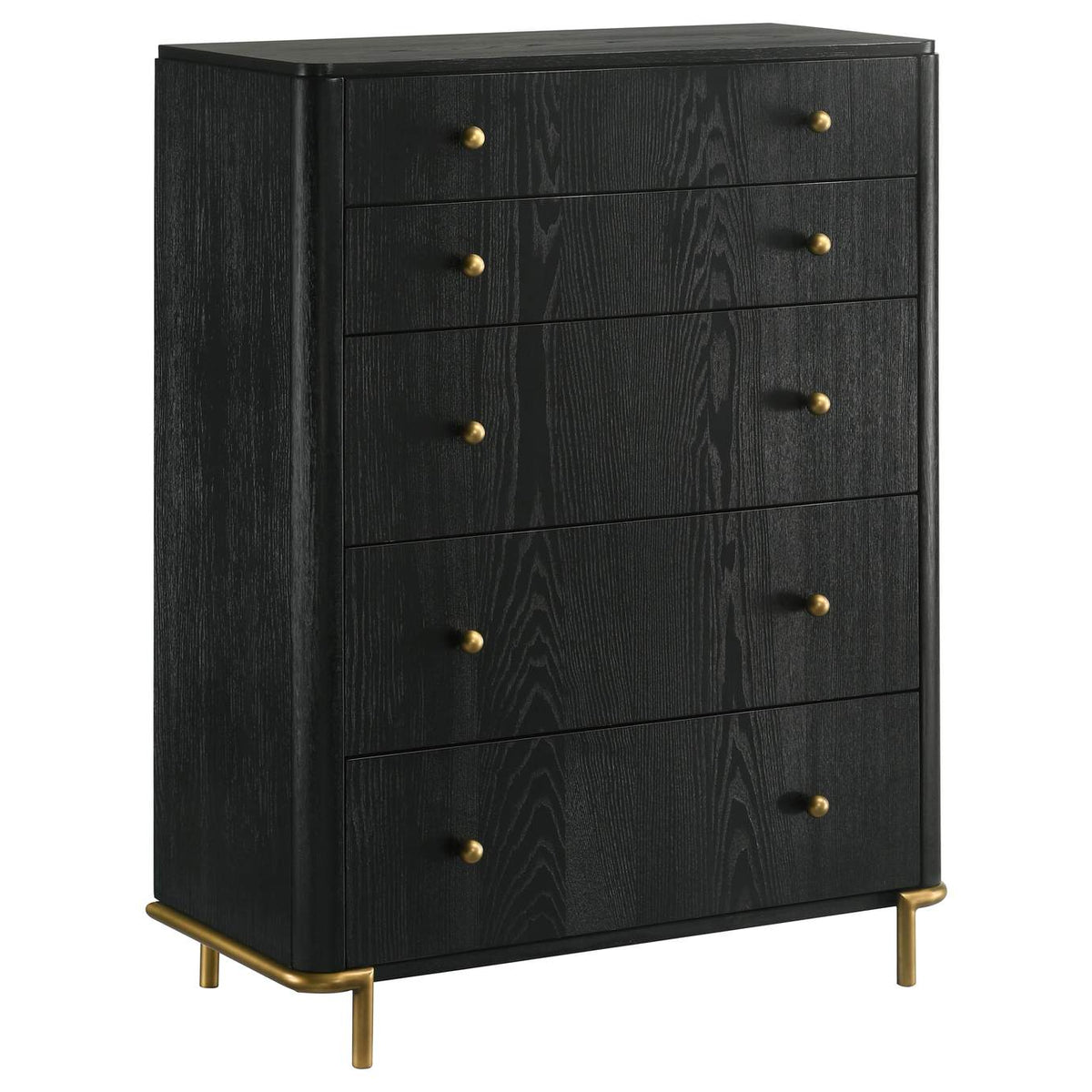 224331QCRM-S5 Arini 5-piece Queen Bedroom Set Cream and Black
