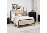 224331QCRM Arini 56-inch Queen Panel Bed Cream and Black