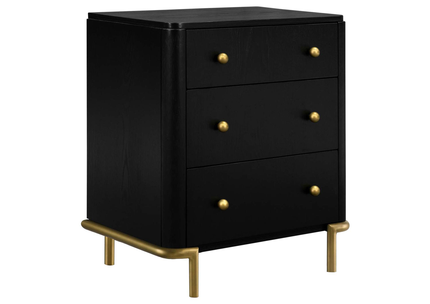 224332 Arini 3-drawer Nightstand Black