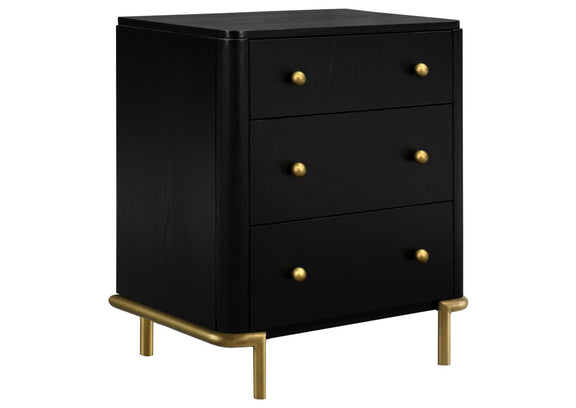 224332 Arini 3-drawer Nightstand Black