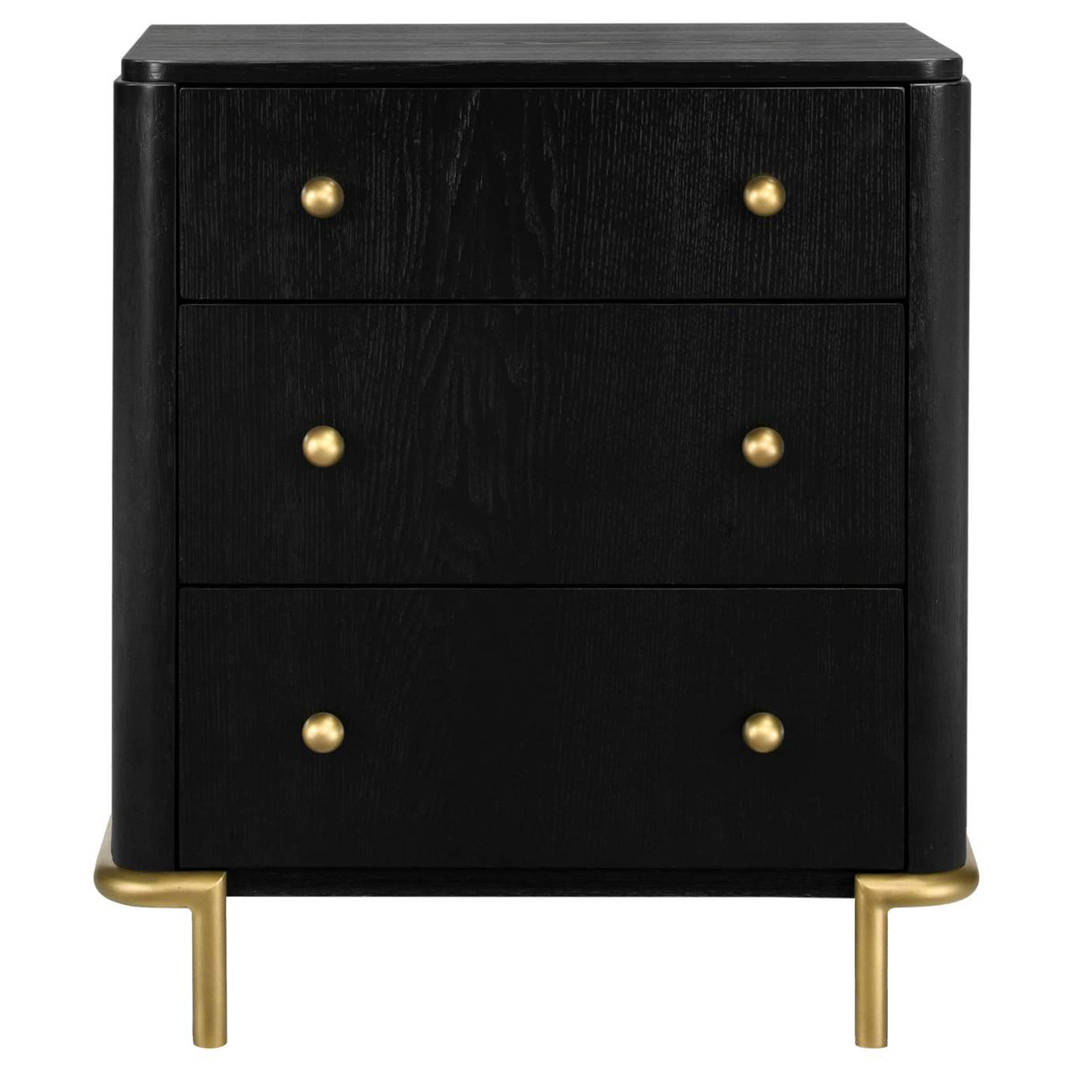 224332 Arini 3-drawer Nightstand Black
