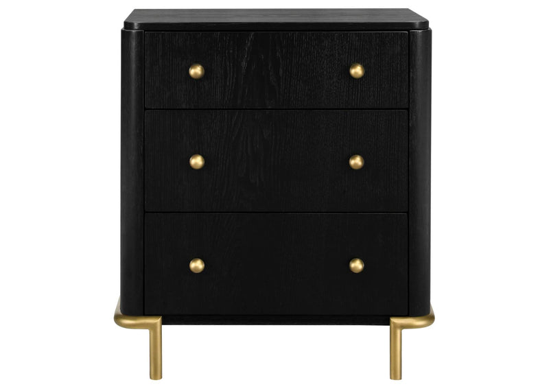 224332 Arini 3-drawer Nightstand Black