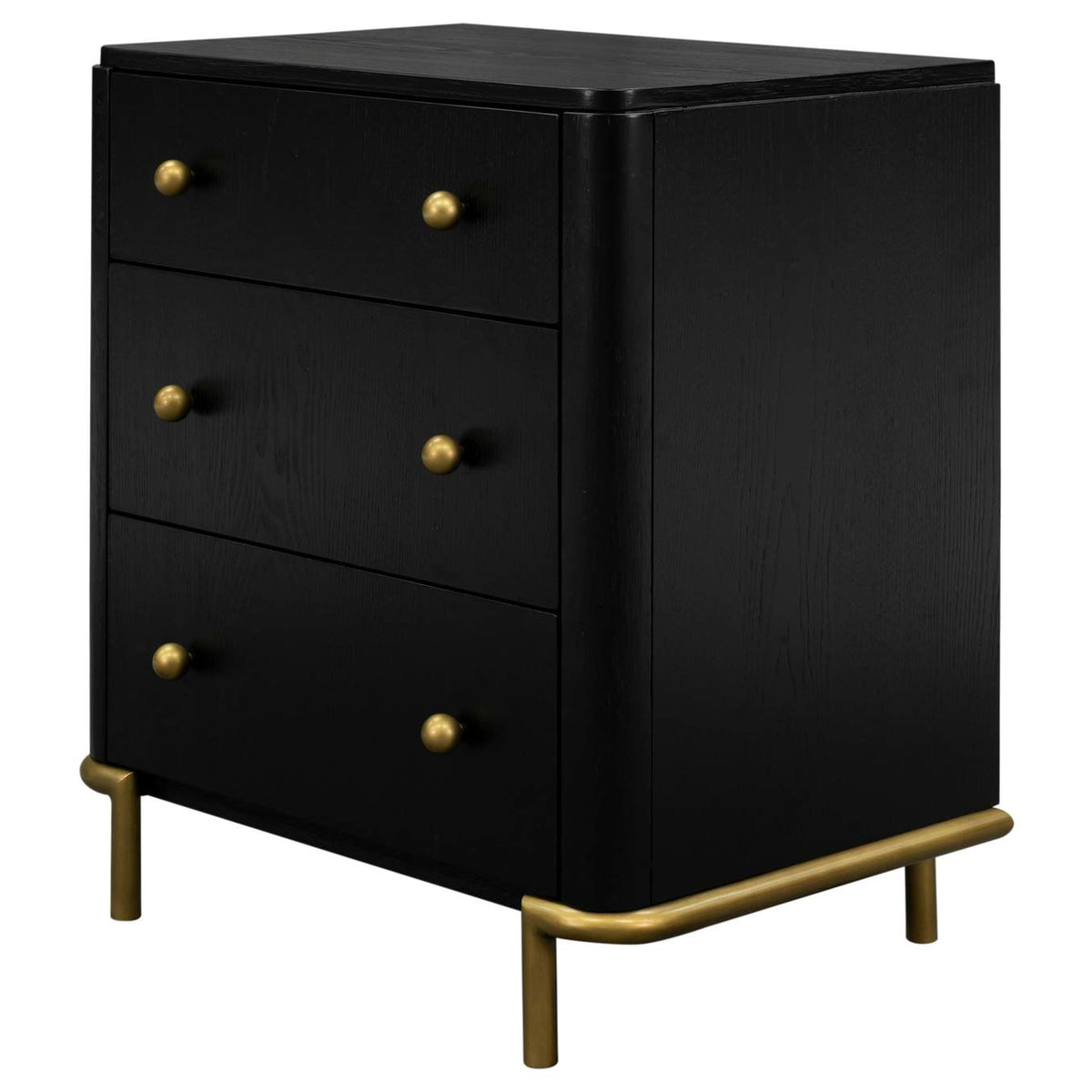 224332 Arini 3-drawer Nightstand Black