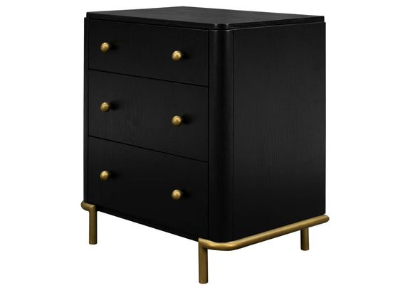 224332 Arini 3-drawer Nightstand Black