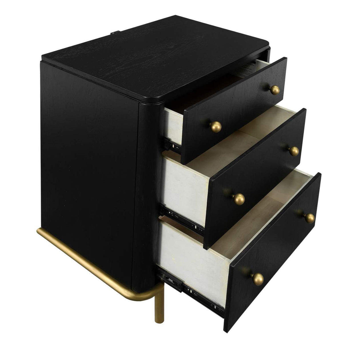 224332 Arini 3-drawer Nightstand Black
