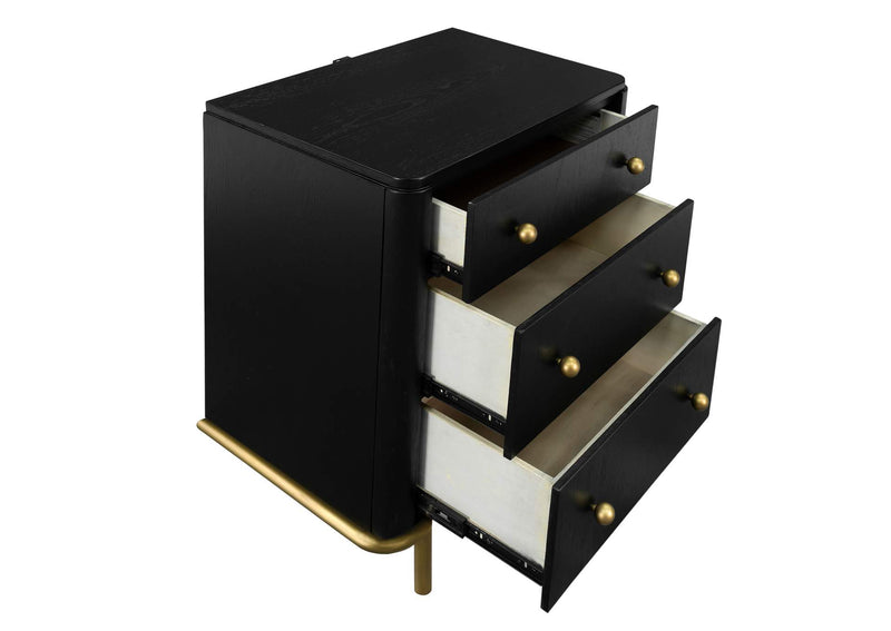 224332 Arini 3-drawer Nightstand Black