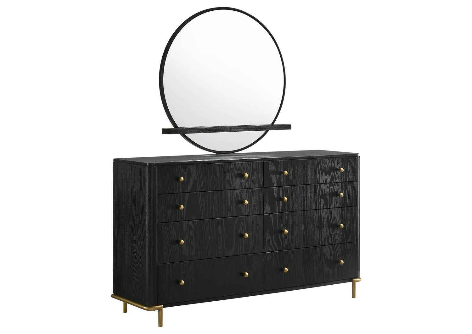 Arini 8-drawer Dresser with Mirror Black