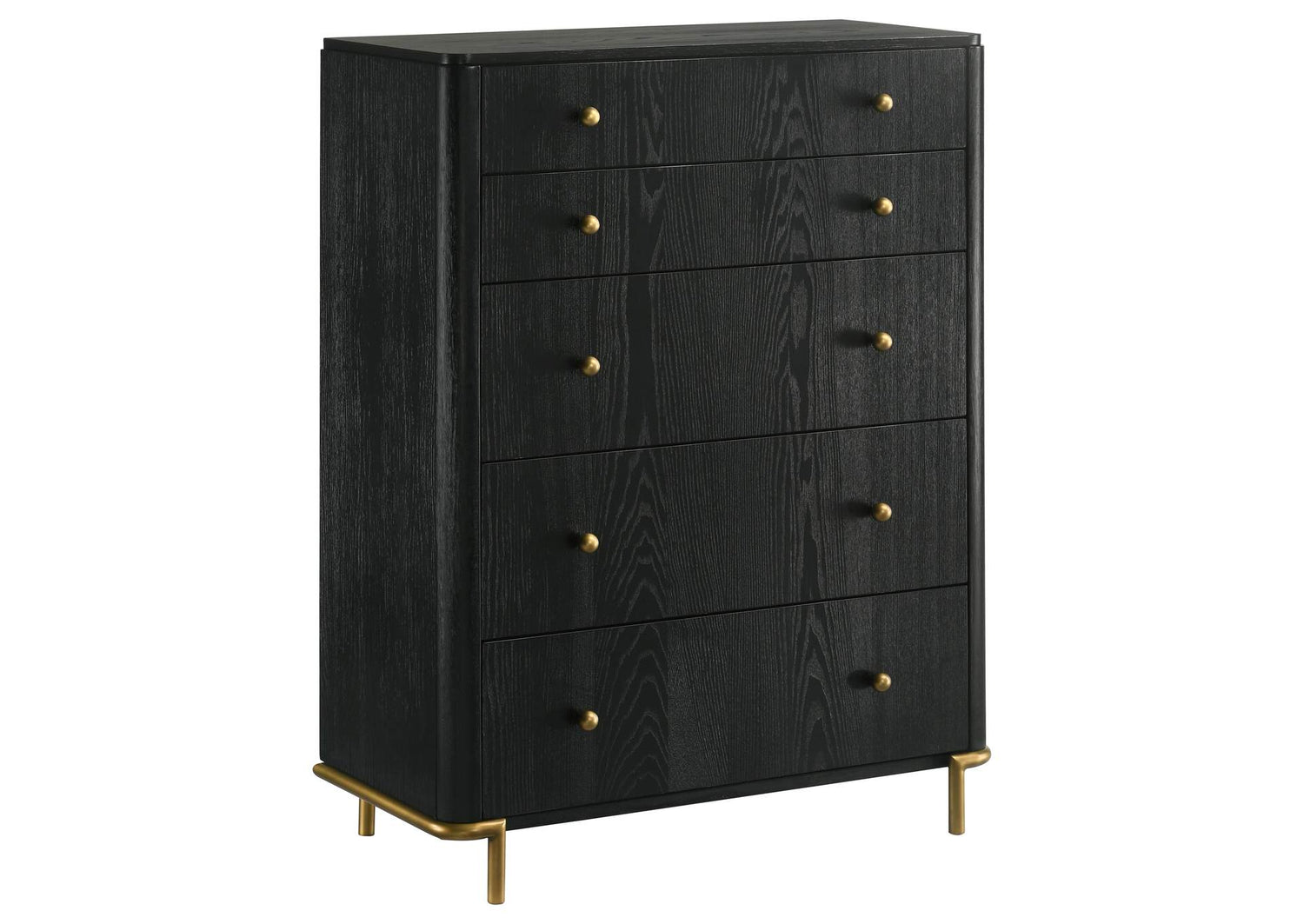 224335 Arini 5-drawer Bedroom Chest Black