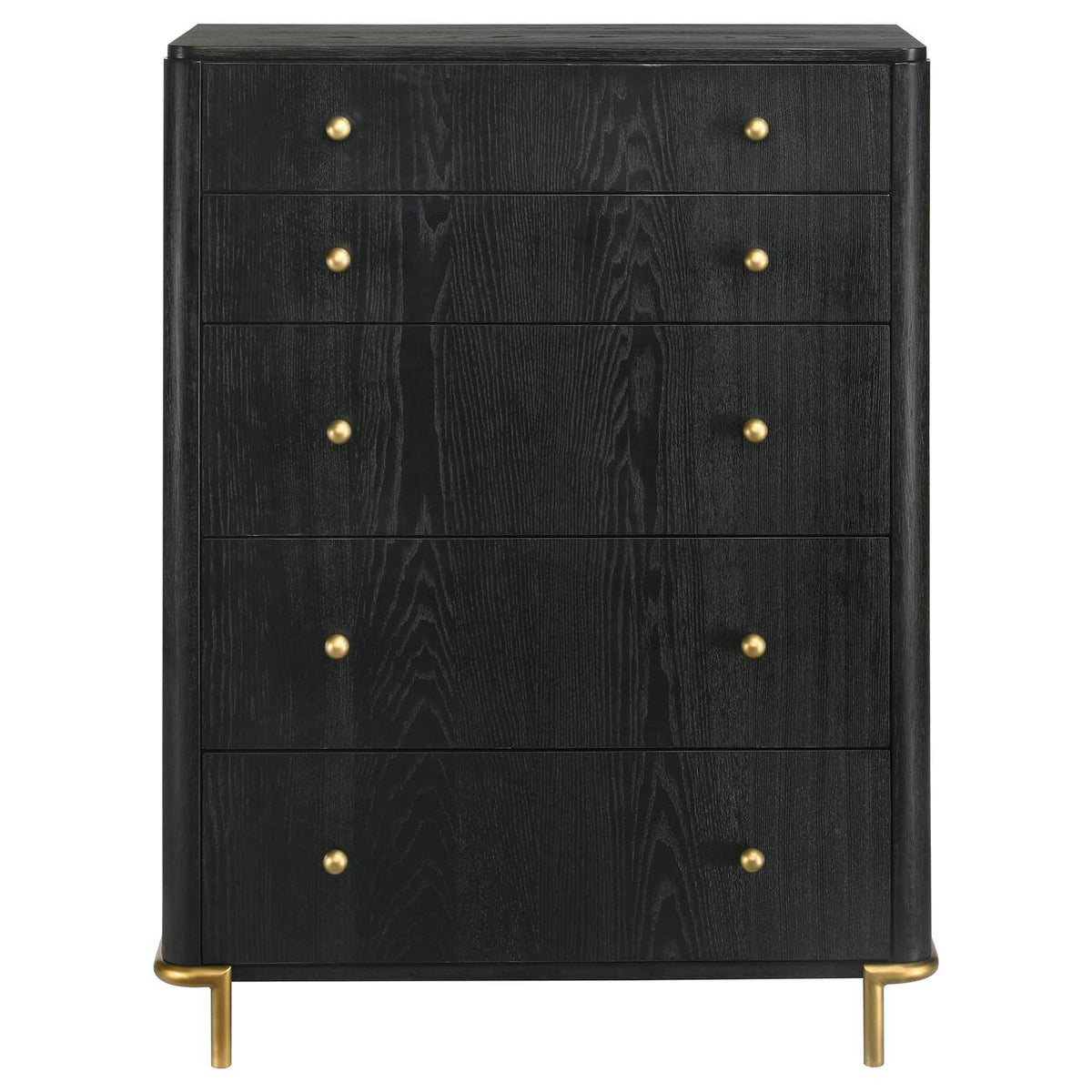 224335 Arini 5-drawer Bedroom Chest Black